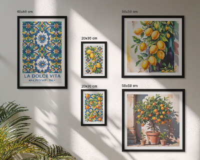 Galéria obrazov na stenu Talianske citrusové dekorácie v štýle Amalfi