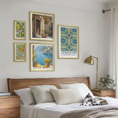 Sada obrazov nad pohovku Talianske citrusové kvety Amalfi sada obrazov nad pohovku s motívom talianskych citrusových kvetov z Amalfi