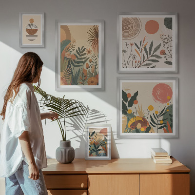 Galéria obrazov na stenu Abstraktné boho rastlinné motívy