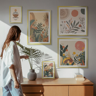 Galéria obrazov na stenu Abstraktné boho rastlinné motívy
