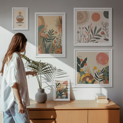 Galéria obrazov na stenu Abstraktné boho rastlinné motívy