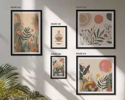 Abstraktné boho rastlinné motívy galéria obrazov na stenu
