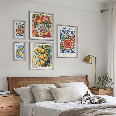 Sada obrazov nad pohovku Slnečný vintage citrus