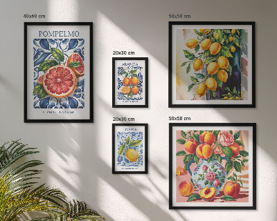 Sada obrazov nad pohovku Slnečný vintage citrus
