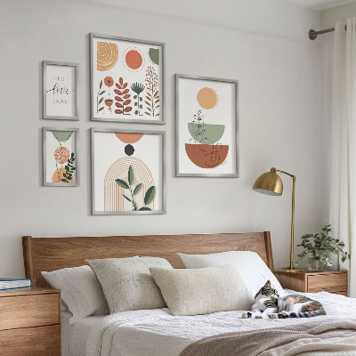 Galéria obrazov na stenu Štýlová rastlinná a geometrická grafika