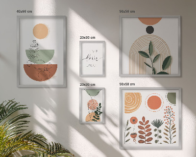 Galéria obrazov na stenu Štýlová rastlinná a geometrická grafika