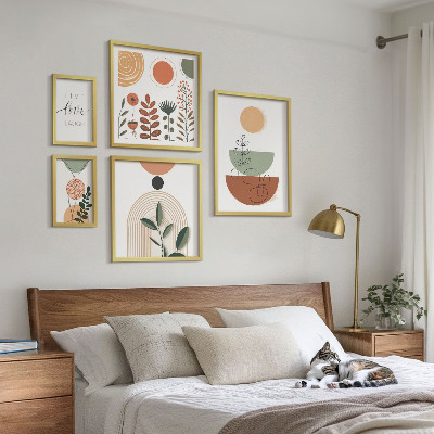 Galéria obrazov na stenu Štýlová rastlinná a geometrická grafika