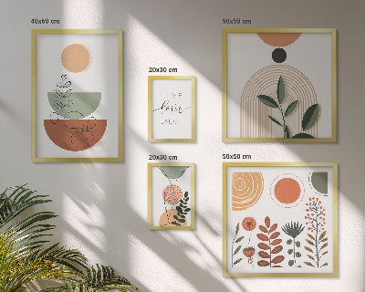 Galéria obrazov na stenu Štýlová rastlinná a geometrická grafika