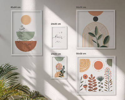 Galéria obrazov na stenu Štýlová rastlinná a geometrická grafika