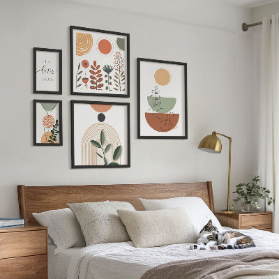 Galéria obrazov na stenu Štýlová rastlinná a geometrická grafika