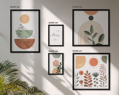 Galéria obrazov na stenu Štýlová rastlinná a geometrická grafika