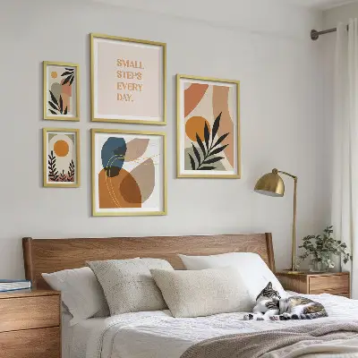 Abstraktná grafika rastlín štýlový obraz na stenu