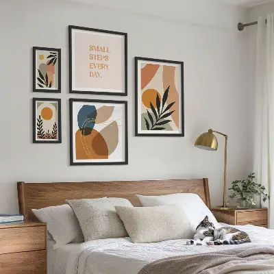 Abstraktná grafika rastlín štýlový obraz na stenu