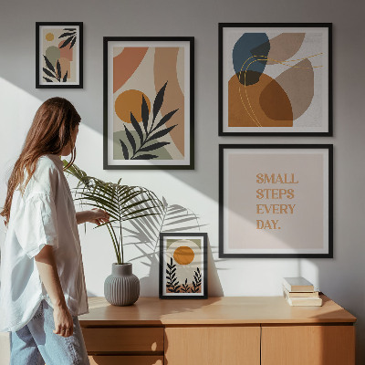 Galéria obrazov na stenu Štýlová abstraktná grafika rastlín