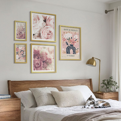 Sada obrazov nad pohovku Kvetinové dekorácie v boho štýle