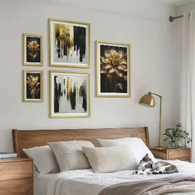 Galéria obrazov na stenu kvetinové motívy v elegantnom a modernom štýle