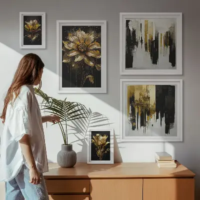 Galéria obrazov na stenu kvetinové motívy v elegantnom a modernom štýle