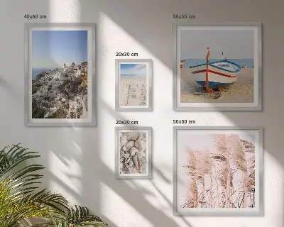 Galéria obrazov na stenu krajiny s plážami a bielymi budovami
