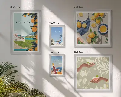 Sada obrazov nad pohovku dovolenka v Taliansku na Amalfskom pobreží a ostrove Capri