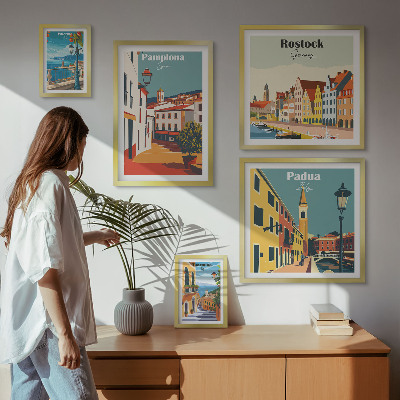 Sada obrazov nad pohovku Architektúra pohľadov na európske mestá