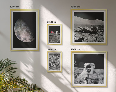 Sada obrazov nad pohovku Lunárne krajiny astronautov