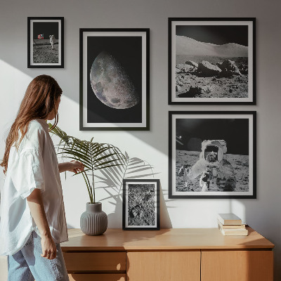 Sada obrazov nad pohovku Lunárne krajiny astronautov