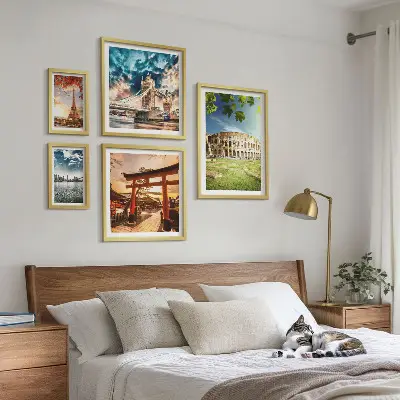 Obrazy Ikony svetovej architektúry sada obrazov nad pohovku
