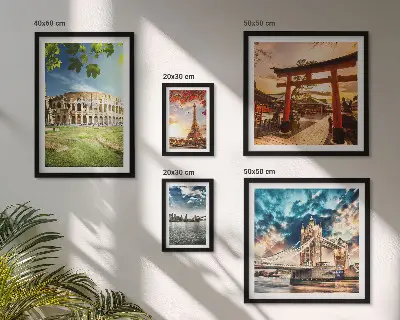 Obrazy Ikony svetovej architektúry sada obrazov nad pohovku