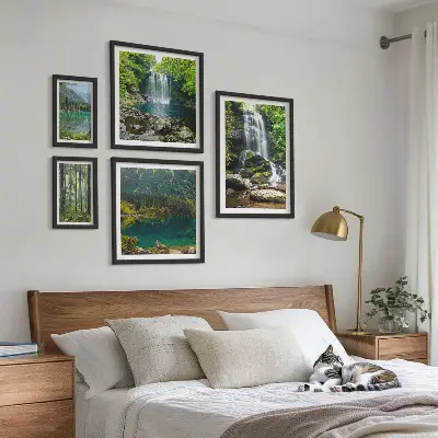 Obraz na stenu lesná krajina s vodopádom
