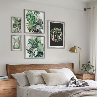 Galéria obrazov na stenu Rastliny s boho akcentmi zelene