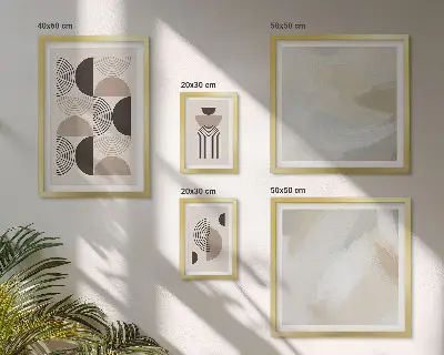 Abstraktné geometrické tvary sada obrazov nad pohovku