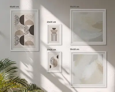 Abstraktné geometrické tvary sada obrazov nad pohovku