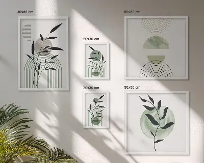 Sada obrazov nad pohovku štýlová grafika s motívom rastlín