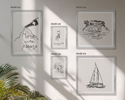 Galéria obrazov na stenu Štýlová grafika na víno, relaxácia