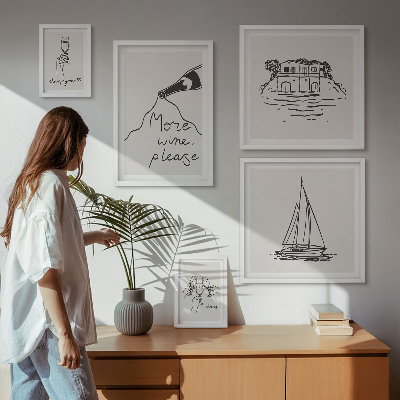Galéria obrazov na stenu Štýlová grafika na víno, relaxácia