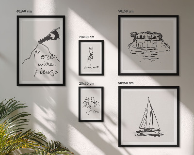 Galéria obrazov na stenu Štýlová grafika na víno, relaxácia