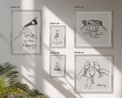 Galéria obrazov na stenu Štýlové ilustrácie prípitku na víno