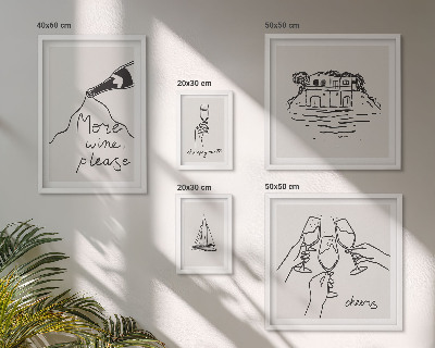 Galéria obrazov na stenu Štýlové ilustrácie prípitku na víno