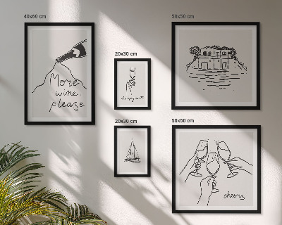 Galéria obrazov na stenu Štýlové ilustrácie prípitku na víno