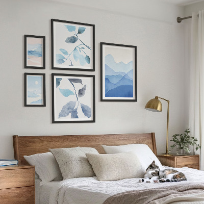 Galéria obrazov na stenu Minimalistická modrá prírodná