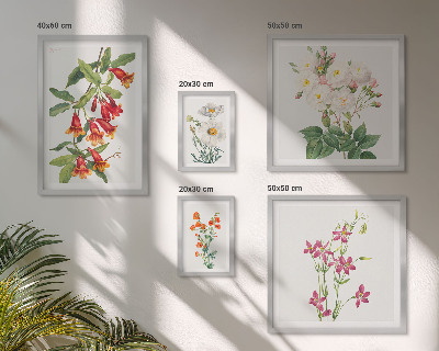 Sada obrazov nad pohovku Kvetinové botanické motívy