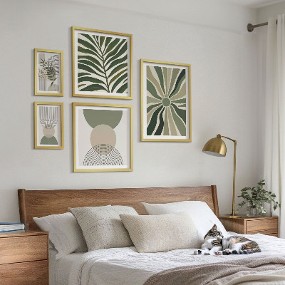 Galéria obrazov na stenu Štýlová grafika so zeleňou