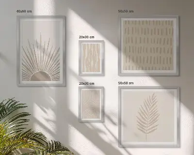 Galéria obrazov na stenu štýlové dekorácie s prírodnou geometriou