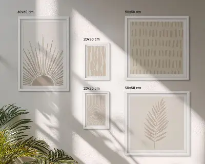 Galéria obrazov na stenu štýlové dekorácie s prírodnou geometriou