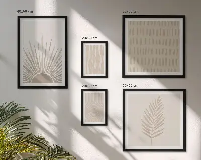 Galéria obrazov na stenu štýlové dekorácie s prírodnou geometriou