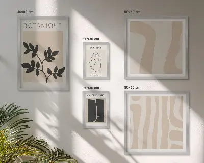 Abstraktná grafika rastlín štýlový obraz na stenu