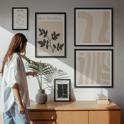 Galéria obrazov na stenu Štýlová abstraktná grafika rastlín