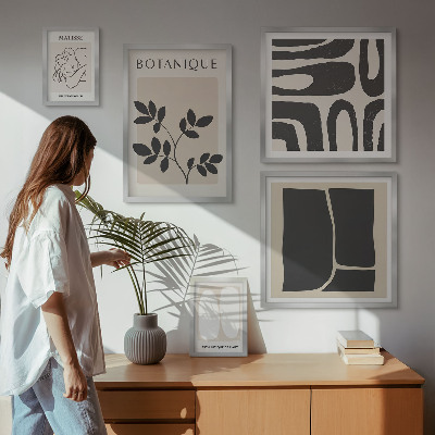Galéria obrazov na stenu Štýlová abstraktná grafika rastlín