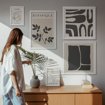 Galéria obrazov na stenu Štýlová abstraktná grafika rastlín