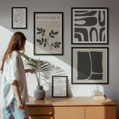 Galéria obrazov na stenu Štýlová abstraktná grafika rastlín